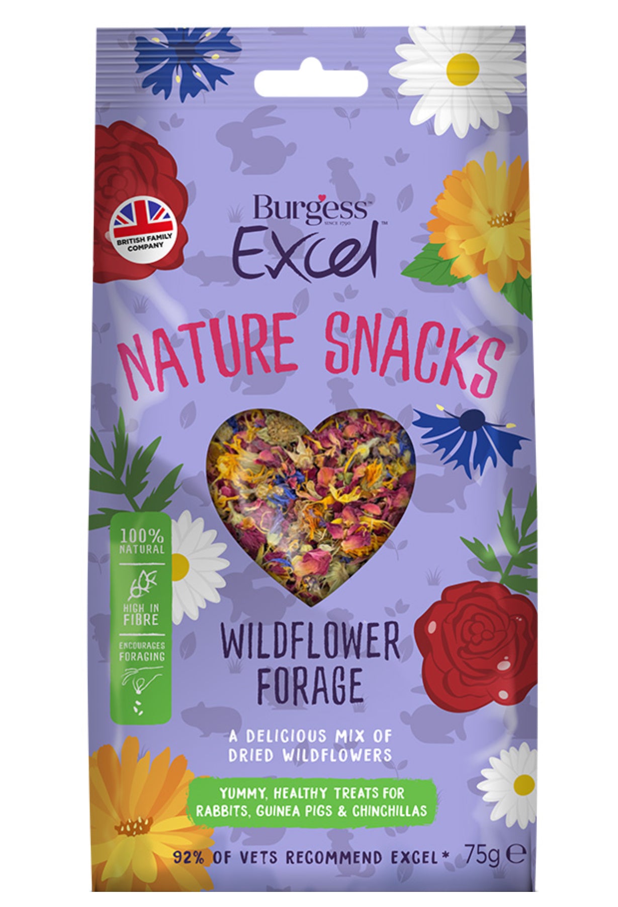 Burgess Excel Nature Small Animal Snacks Wildflower Forage 75g