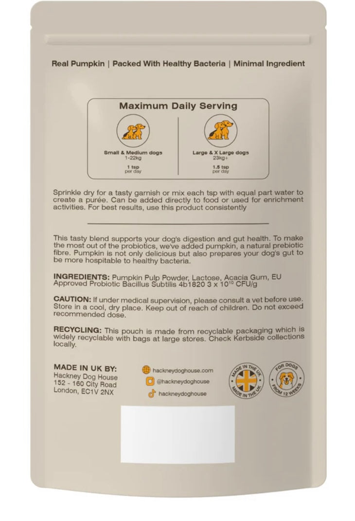 Hackney Dog House Pumpkin Probiotic 225g