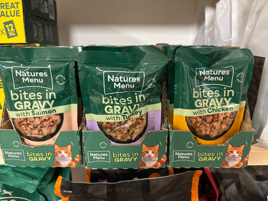 Natures Menu Bites in Gravy Cat 85g