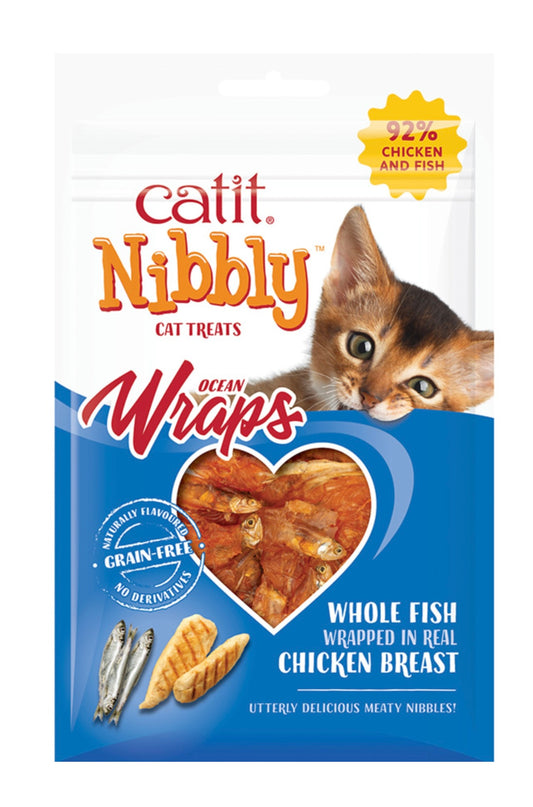 Catit Nibbly Wraps Chicken & Fish Treats 30g