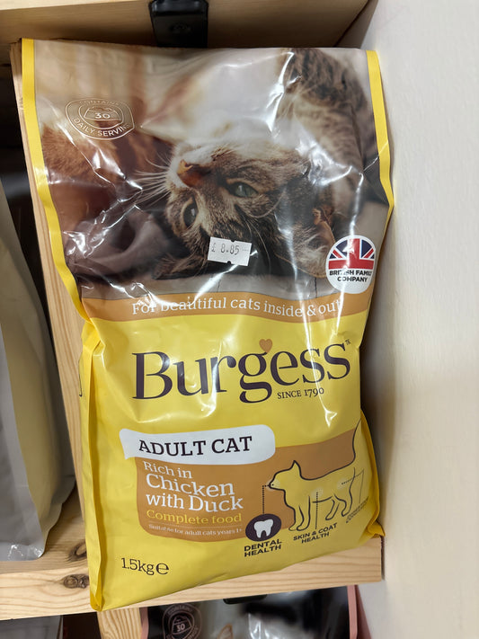 Burgess Adult Cat Chicken with Duck 1.5kg