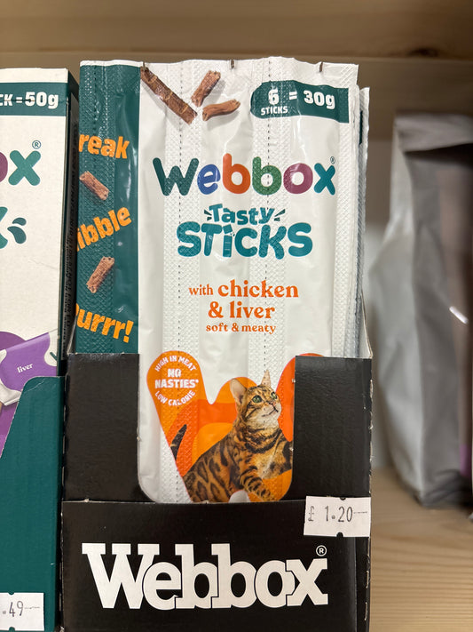 Webbox Tasty Sticks Chicken & Liver 6pk
