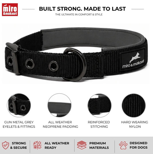 Miro & Makauri Padded Nylon Buckle Dog Collars